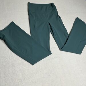 Fabletics PureLuxe Teal High Waist Flare Leggings Athleisure Workout Pants